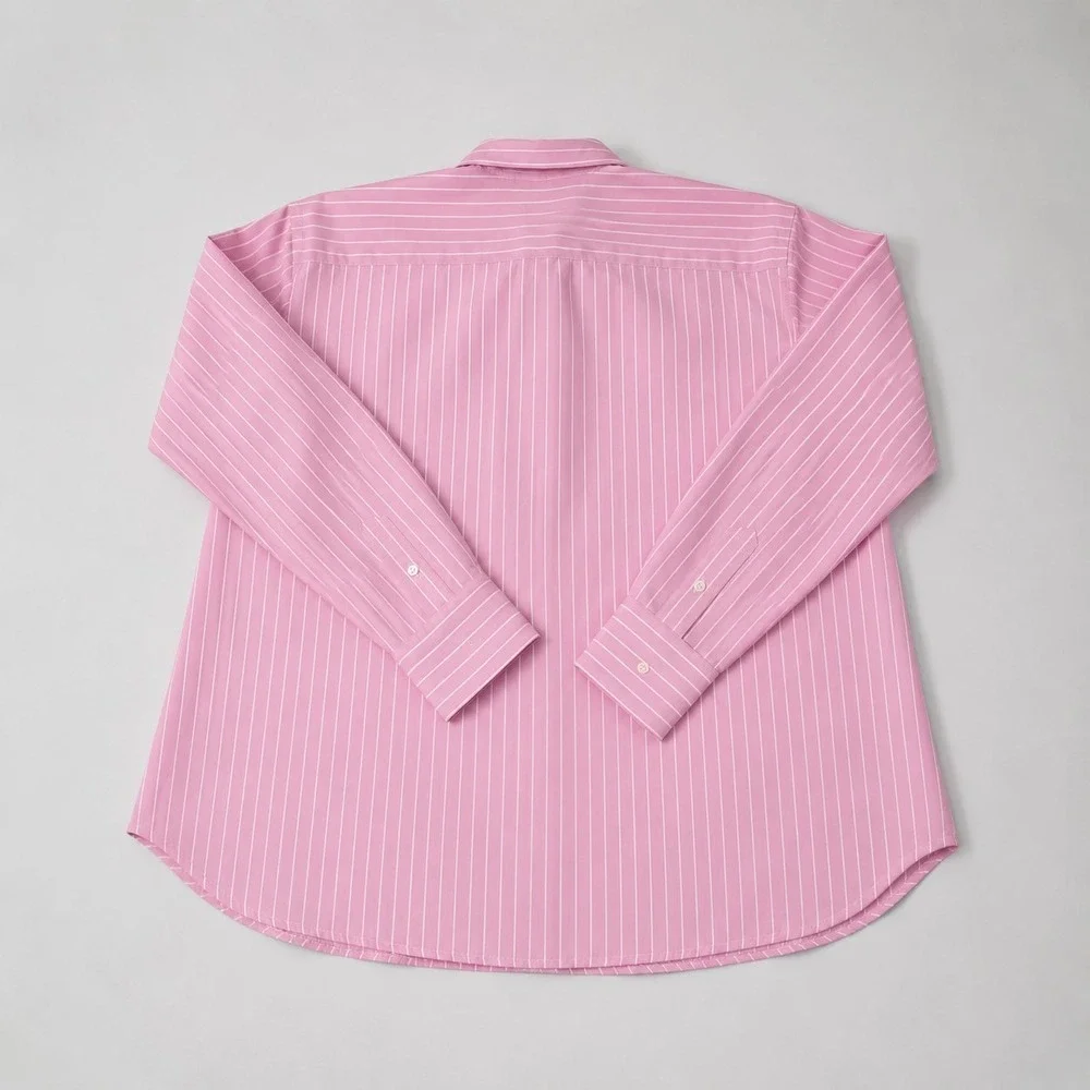 Polo Ralph Lauren Oxford Shirt Womens XL Pink Stripe Slim Fit RLL Logo